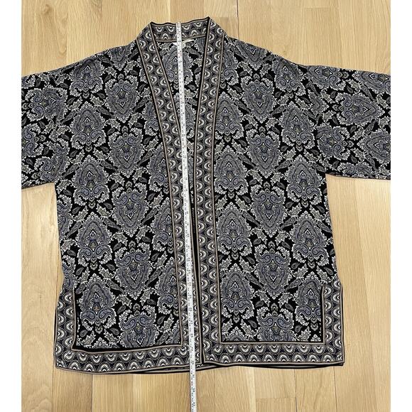 Max Studio Womens Paisley Open Front Kimono Jacket Cardigan Swim Cover Small - Picture 4 of 7